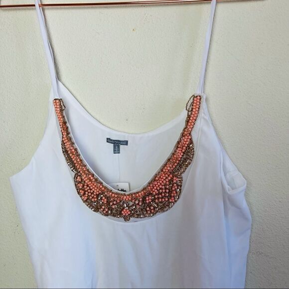 NWT Charlotte Russe White Beaded Tank Top Medium - Picture 3 of 6